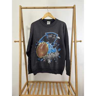 CustomCat Carolina Panthers Vintage 90's NFL Crewneck Sweatshirt Royal / 5XL