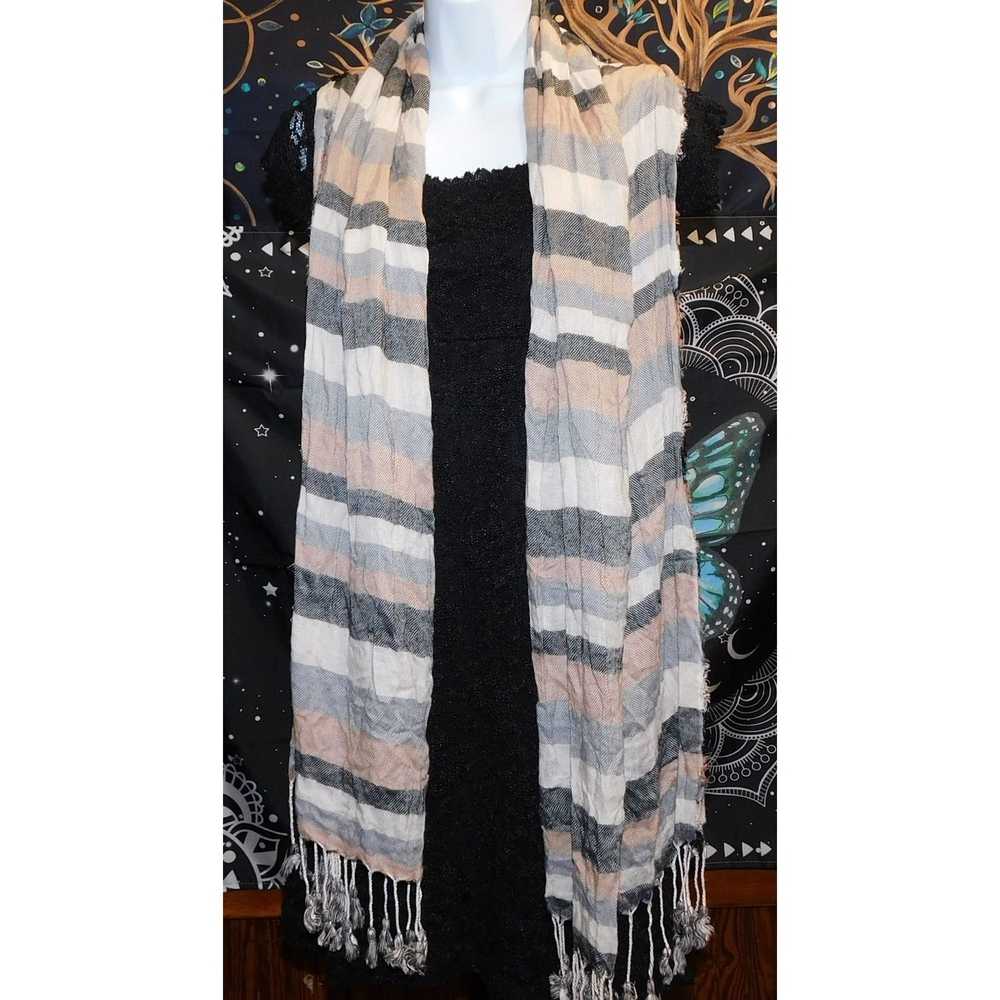 Other Charming Charlie Neutral Striped Scarf - image 3