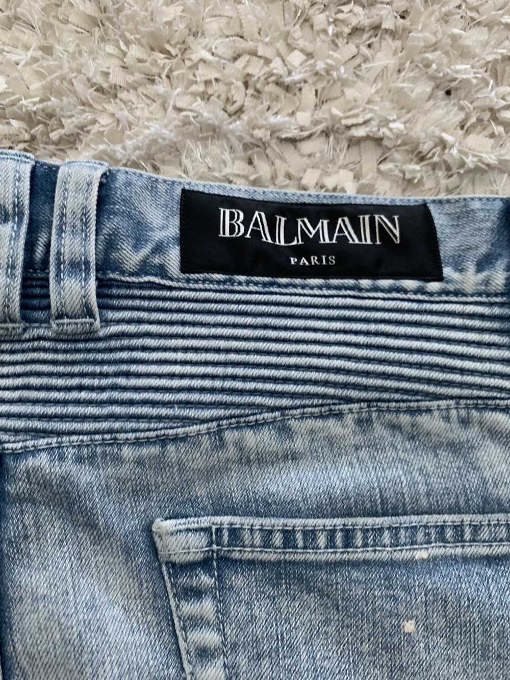 Balmain Knee ripped/Light Blue Bikers - image 4