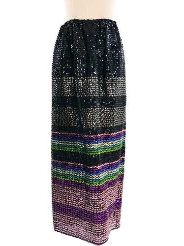 Sequin Striped Maxi Skirt