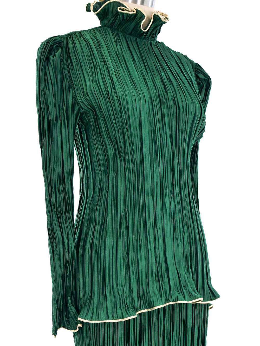 Emerald Plisse Skirt Ensemble - image 2