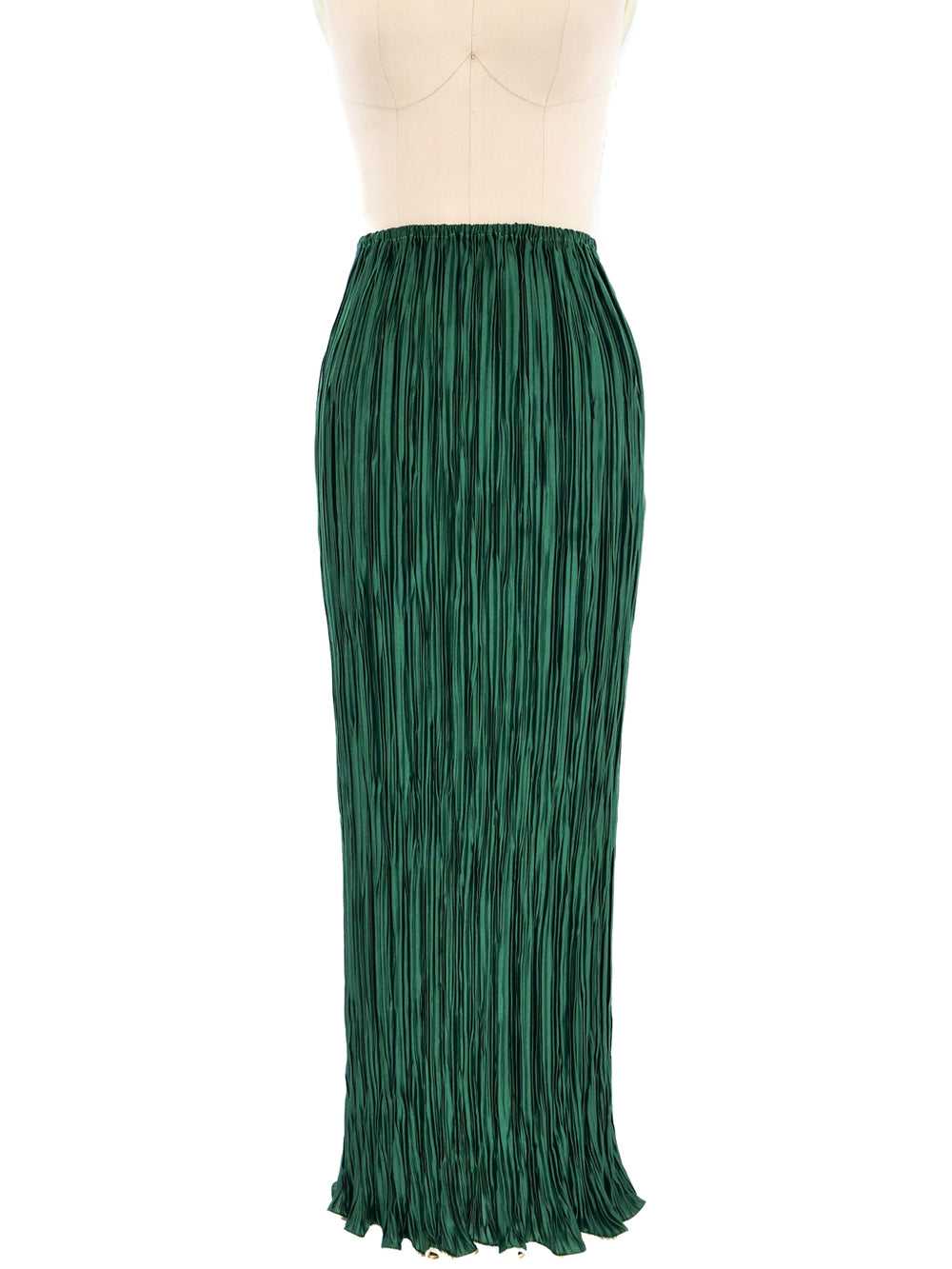 Emerald Plisse Skirt Ensemble - image 4