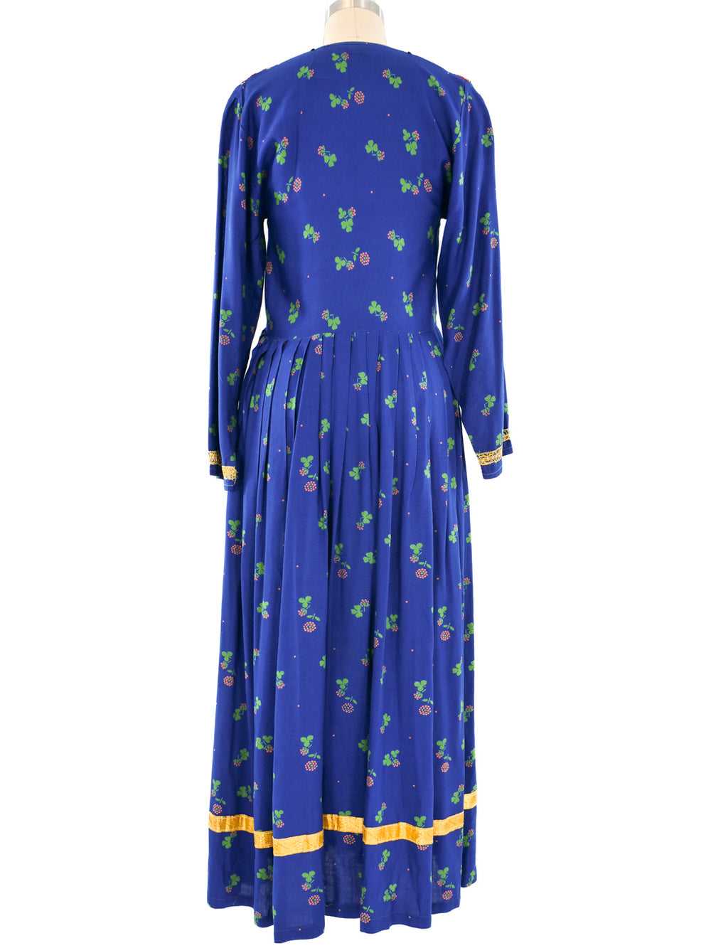 Floral Printed Embroidered Peasant Dress - image 4