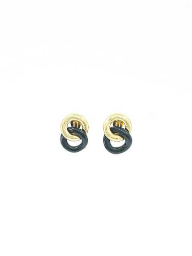 Givenchy Black and Goldtone Chain Earrings