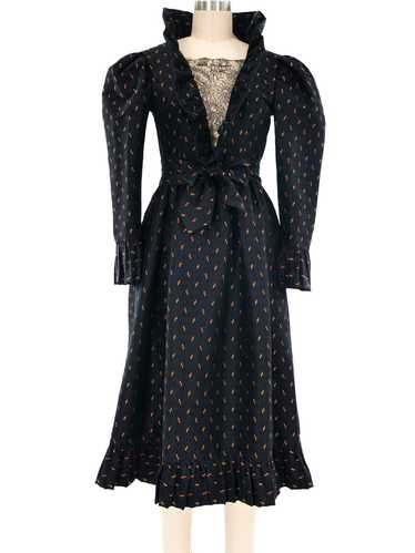Lanvin Jacquard Silk Ruffle Dress
