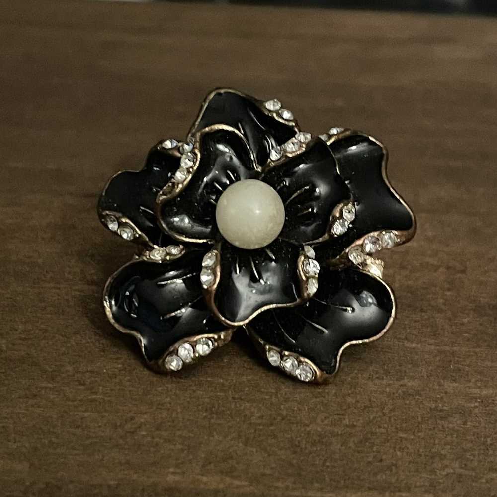 Vintage Vintage RA Robert Allison black flower st… - image 6