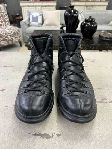 Prada Prada Black Leather Lace Up Boots