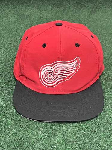 Vintage 1990's Detroit Red Wings Logo Athletic Brand NHL Hockey Snapback  Cap Hat
