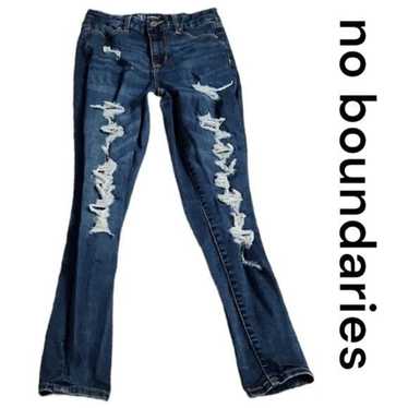 No Boundaries, Jeans, No Boundaries Juniors Doublebutton High Rise Flare  Strech Dark Wash Casual Jean