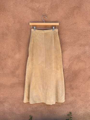 Tan Suede Leather Skirt by Jaeger