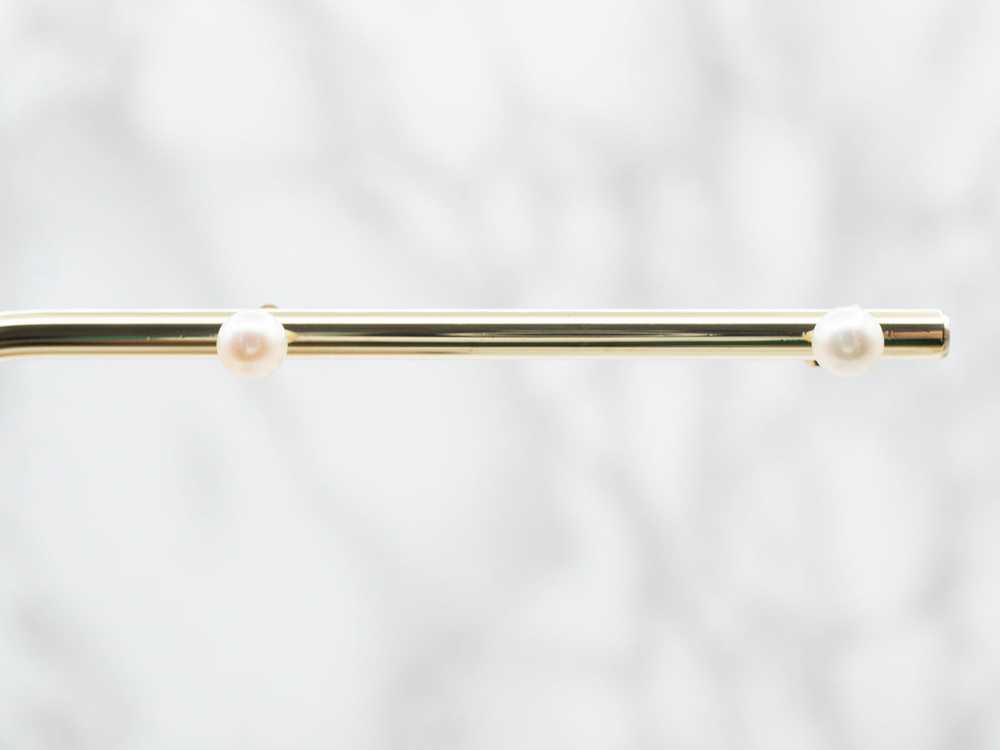 White Pearl Stud Earrings - image 3