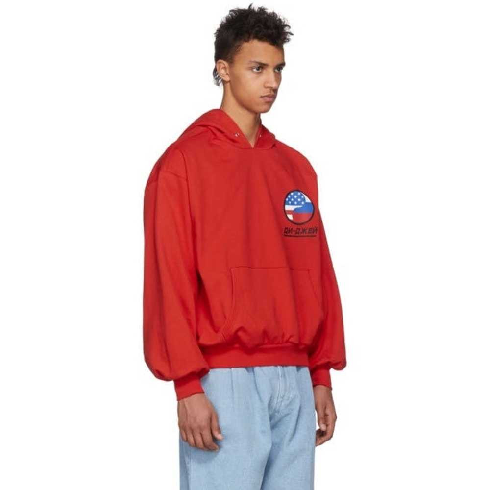 Gosha Rubchinskiy Gosha Rubchinskiy Red DJ hoodie - image 5