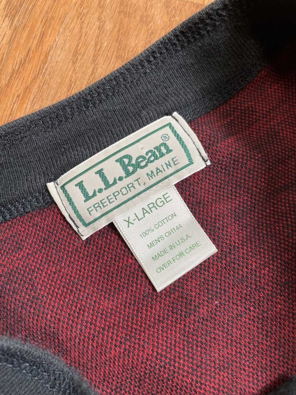 L.L. Bean LL Bean Flannel Pattern Henley - image 3