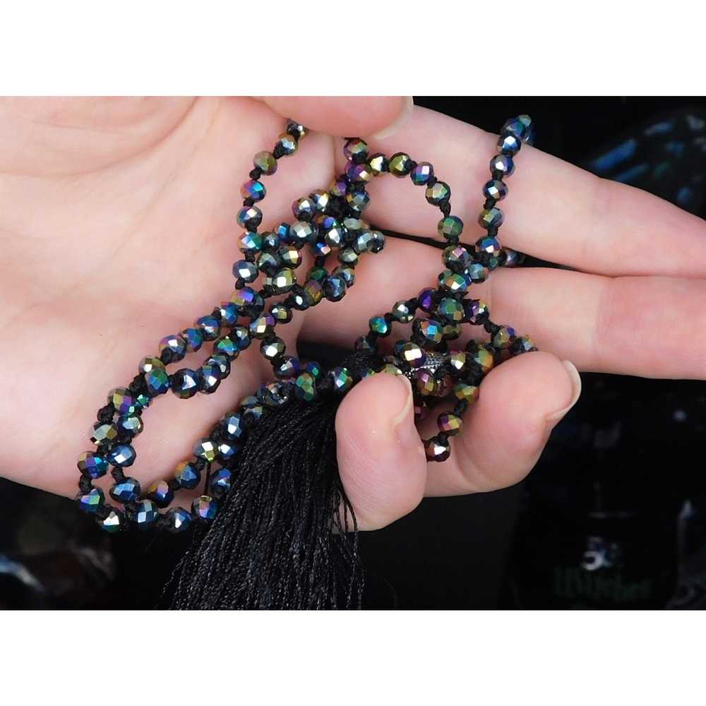 Other Glass Oil Slick Tassel Necklace - image 2