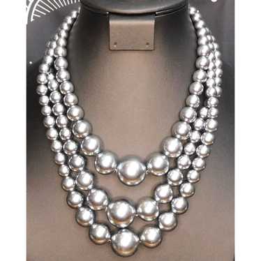 Other You And I Tiered Silver Pearl Necklace