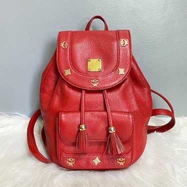 MCM × Vintage MCM Vintage Red Leather Backpack - image 1