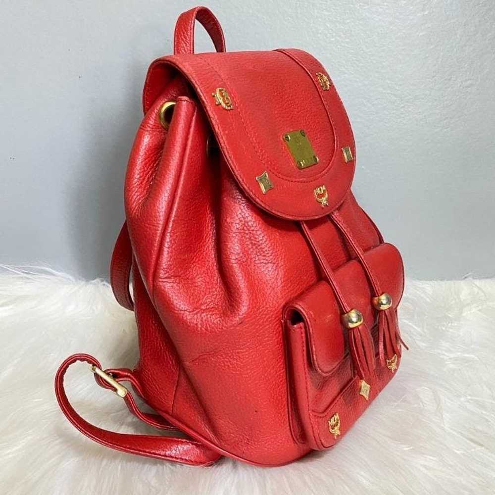 MCM × Vintage MCM Vintage Red Leather Backpack - image 2