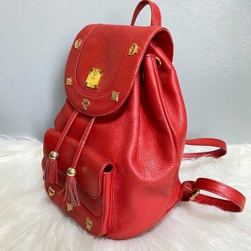 MCM × Vintage MCM Vintage Red Leather Backpack - image 3