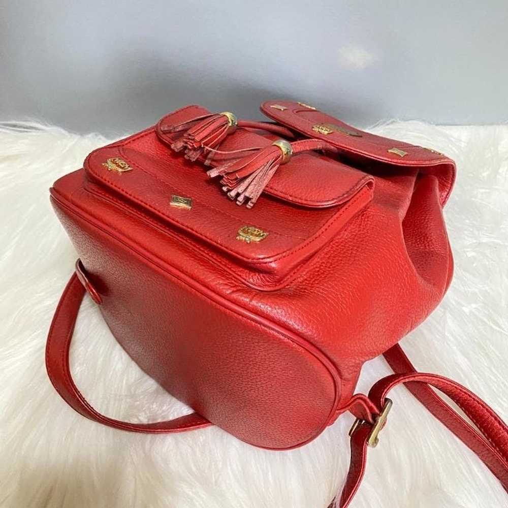 MCM × Vintage MCM Vintage Red Leather Backpack - image 7