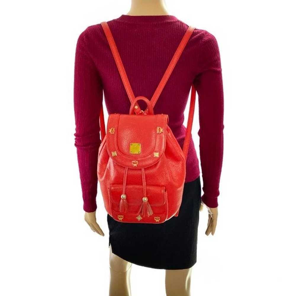 MCM × Vintage MCM Vintage Red Leather Backpack - image 8