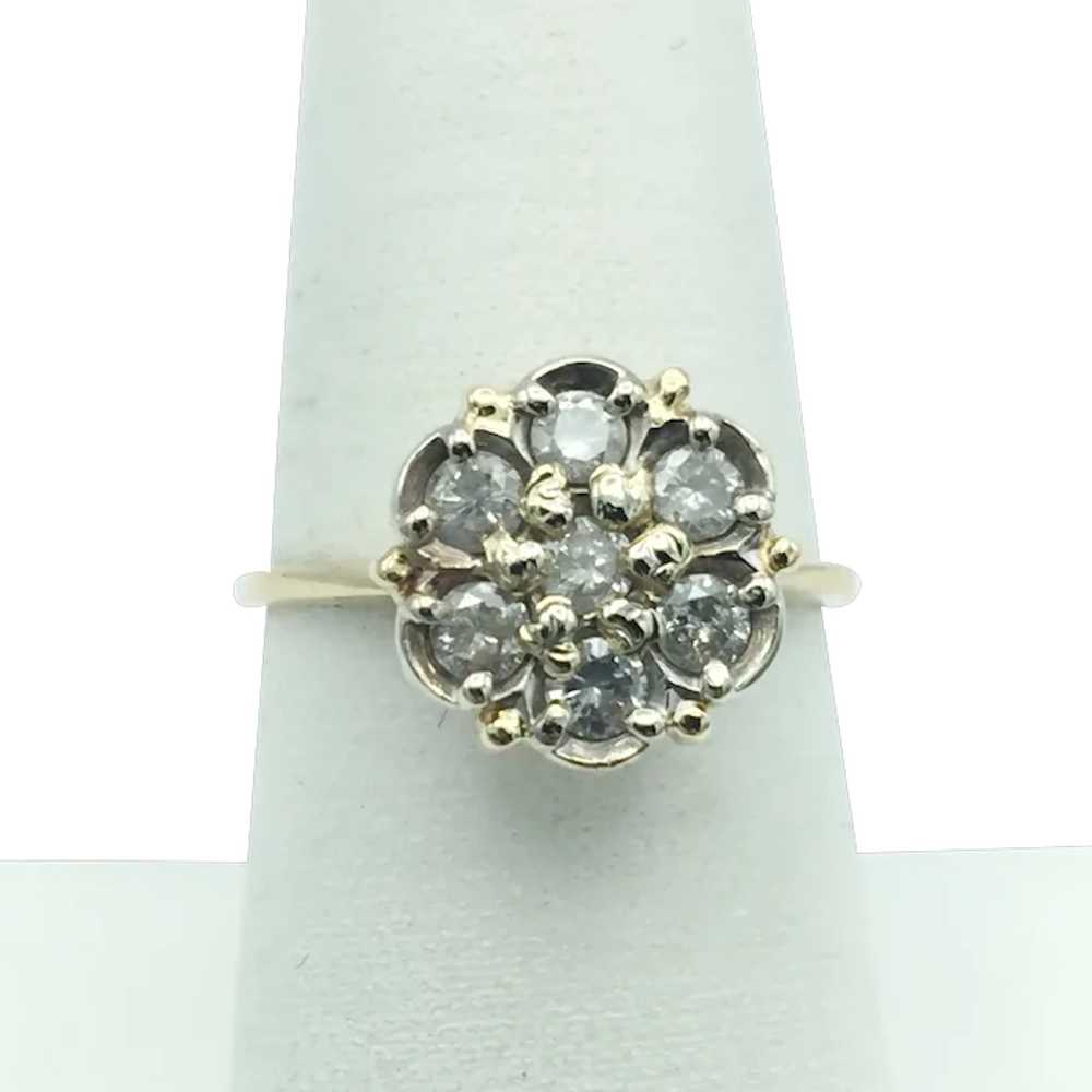 14K .50 CTW Diamond Cluster Fashion Ring - image 1