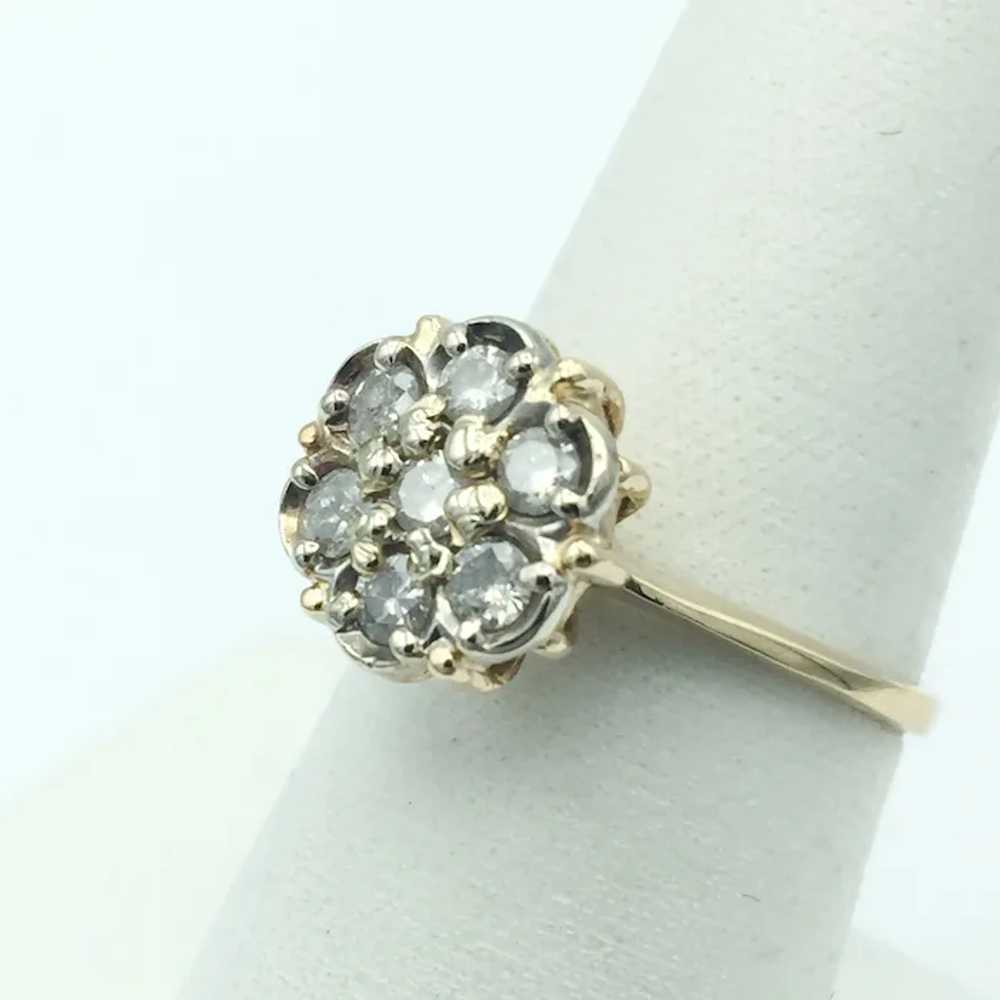 14K .50 CTW Diamond Cluster Fashion Ring - image 2
