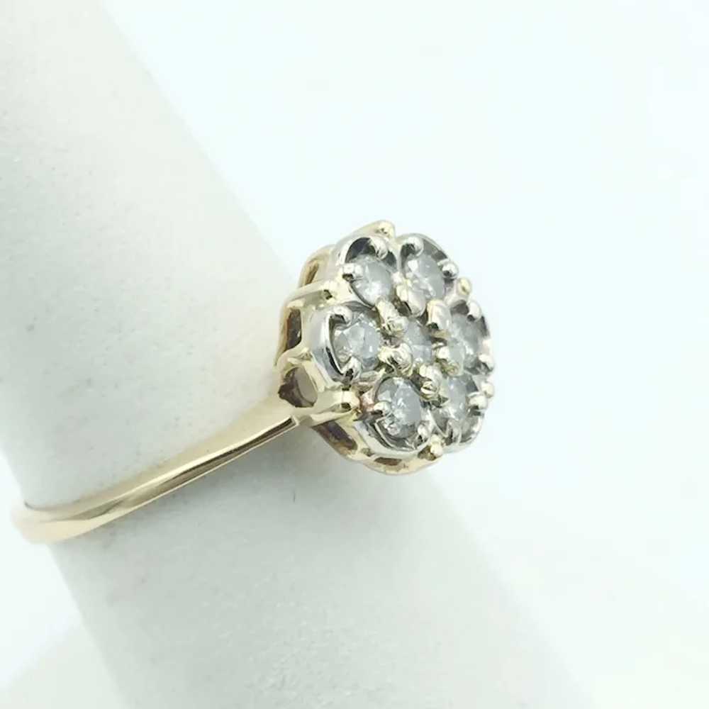 14K .50 CTW Diamond Cluster Fashion Ring - image 3