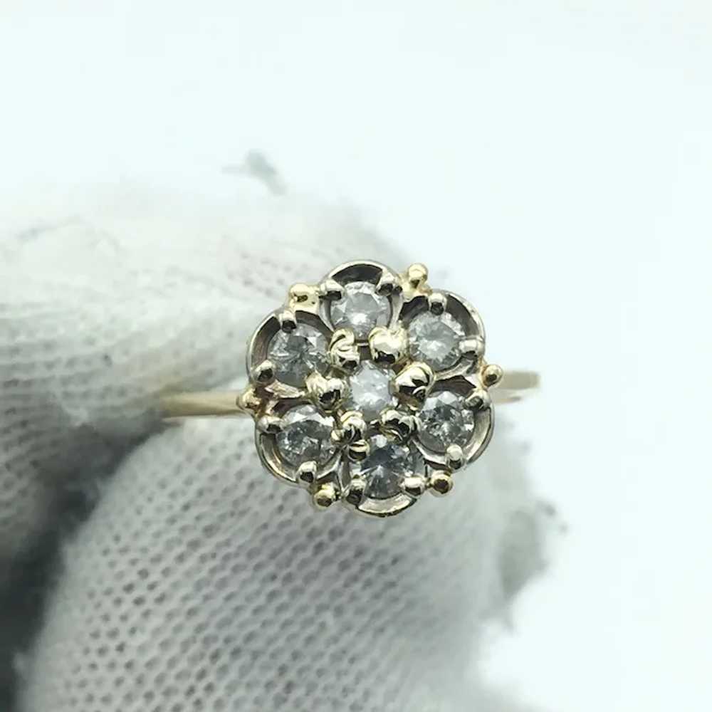 14K .50 CTW Diamond Cluster Fashion Ring - image 5