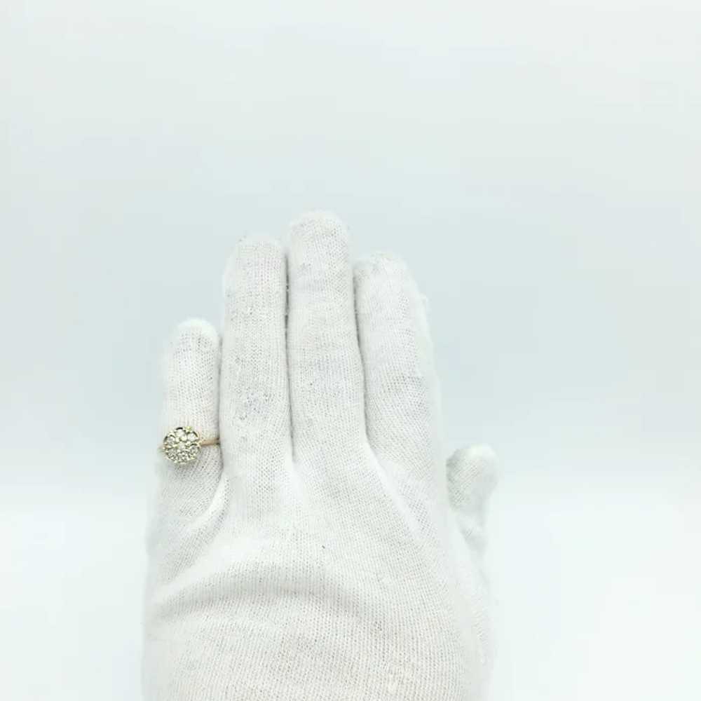 14K .50 CTW Diamond Cluster Fashion Ring - image 6