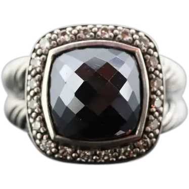 David Yurman ALBION Hematite Diamond ring. Sterlin