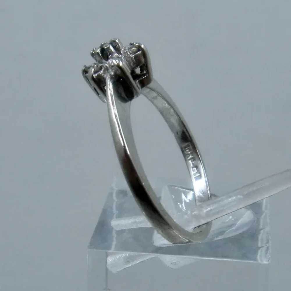 10K White Gold Sapphire Diamonds Ring GTR Sz 5 3/4 - image 3