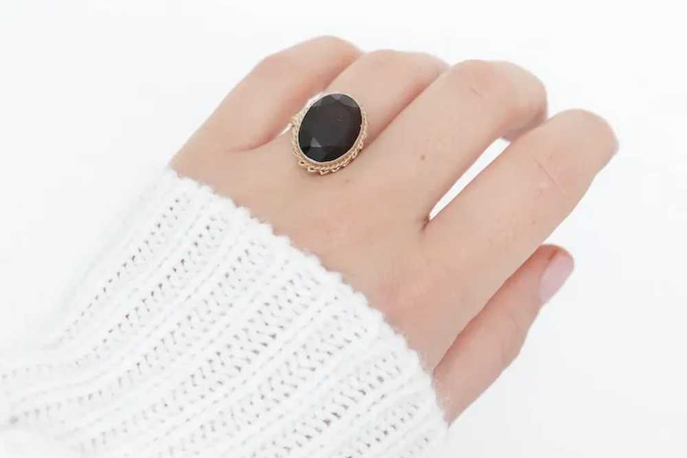 10k Smoky QUARTZ Large Bezel set ring. Large Oval… - image 3