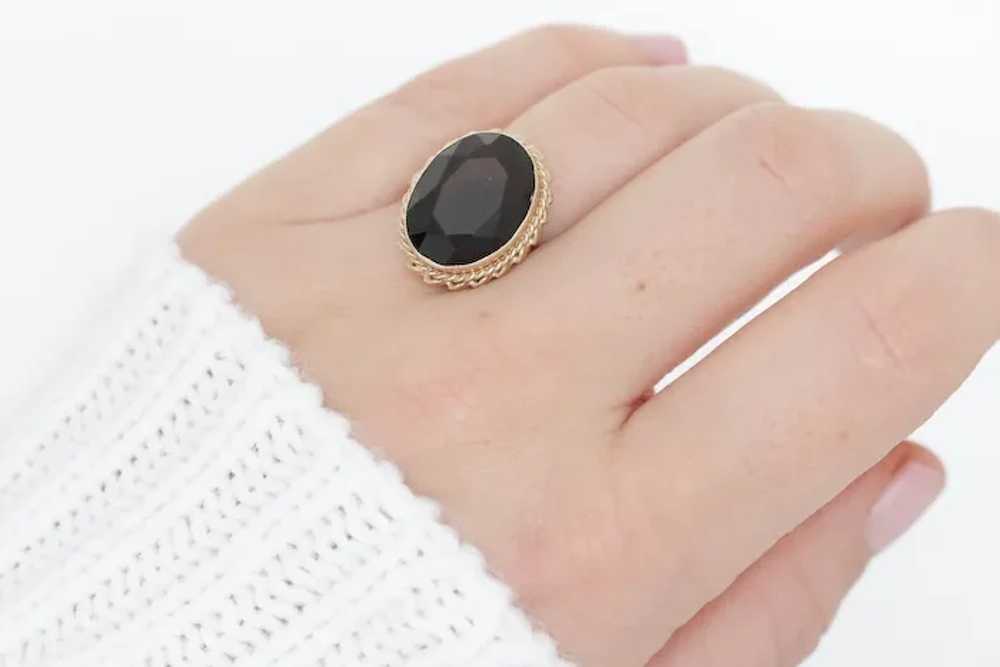 10k Smoky QUARTZ Large Bezel set ring. Large Oval… - image 7