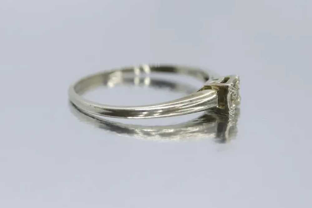 Art Deco Diamond Solitaire Ring. 18k Gold square … - image 4