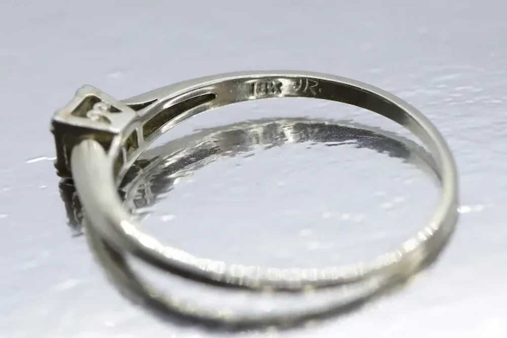 Art Deco Diamond Solitaire Ring. 18k Gold square … - image 7