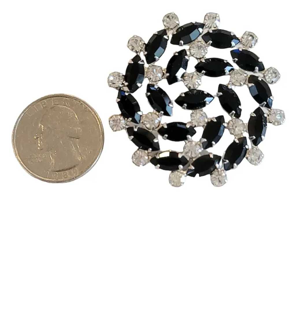 B David Clear Black Prong Set Rhinestone Round Br… - image 5