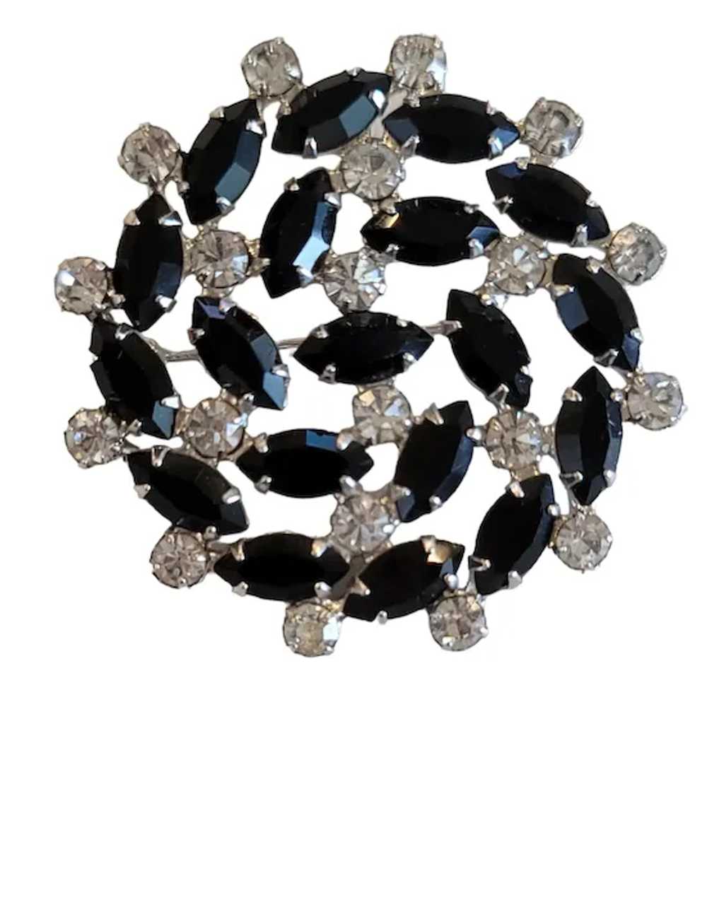 B David Clear Black Prong Set Rhinestone Round Br… - image 7