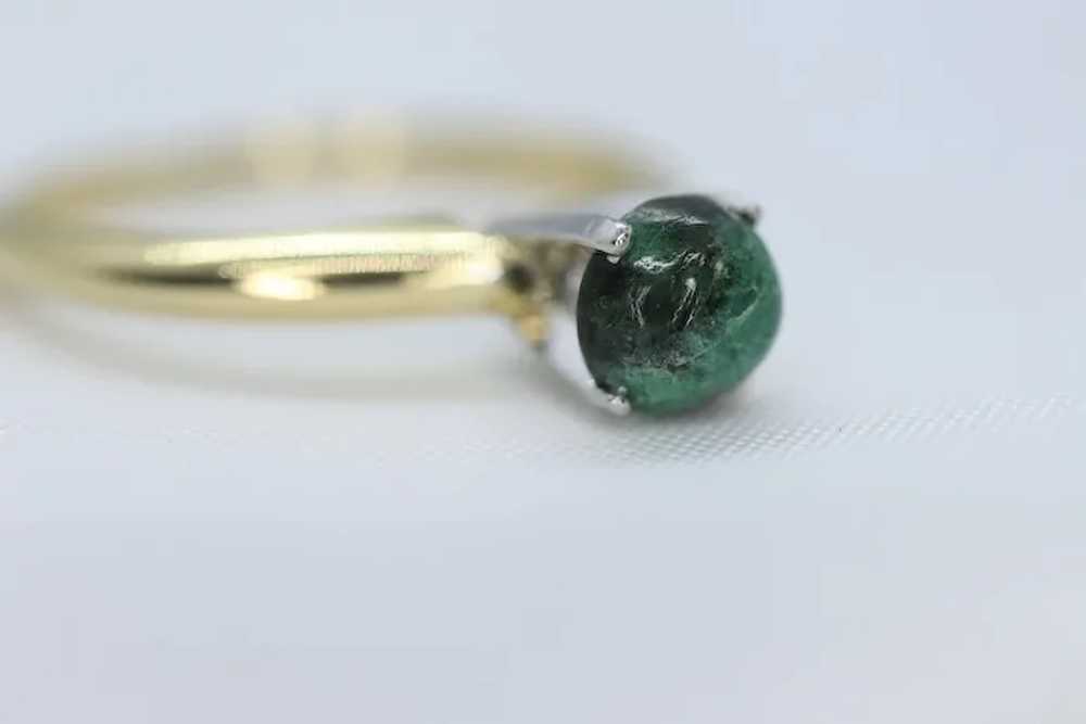 18k Green Agate Jade Jadeite ring. green cabochon… - image 2