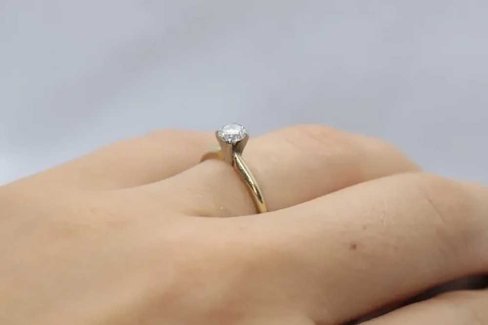 14k Round Diamond Solitaire Ring . Petite 0.28ct … - image 10