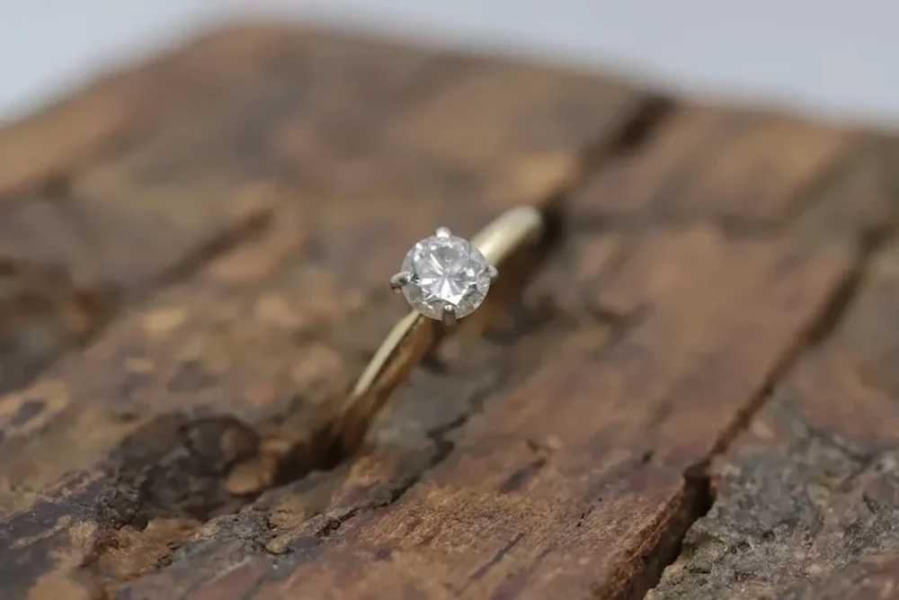 14k Round Diamond Solitaire Ring . Petite 0.28ct … - image 6
