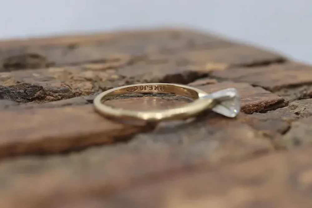 14k Round Diamond Solitaire Ring . Petite 0.28ct … - image 8