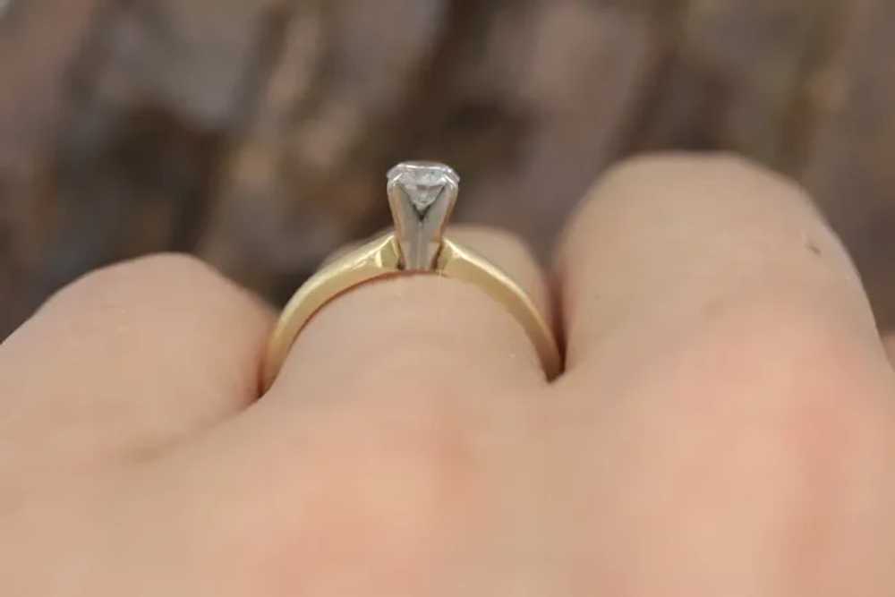 14k Round Diamond Solitaire Ring . Petite 0.28ct … - image 9