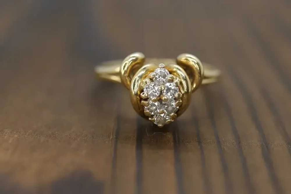 Diamond Cluster Ring. 14k yellow gold Engagement … - image 2