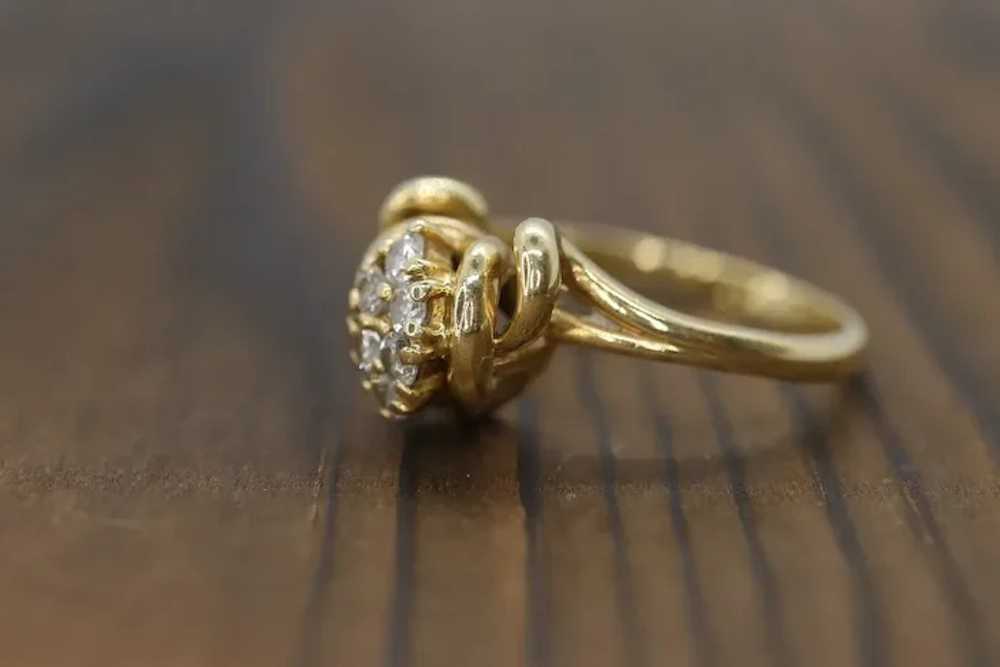 Diamond Cluster Ring. 14k yellow gold Engagement … - image 4