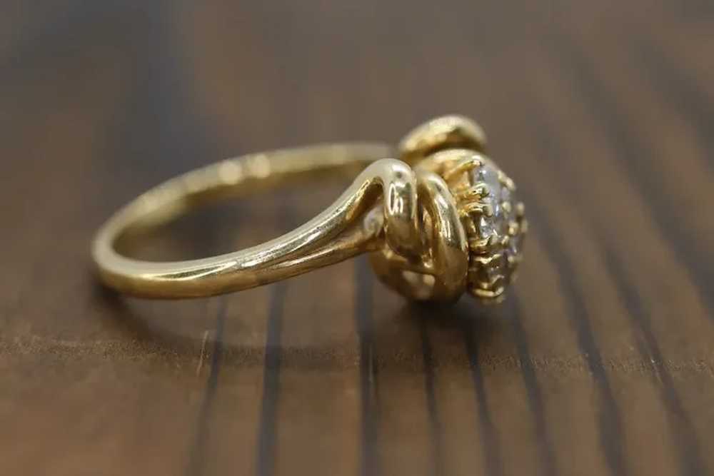 Diamond Cluster Ring. 14k yellow gold Engagement … - image 5
