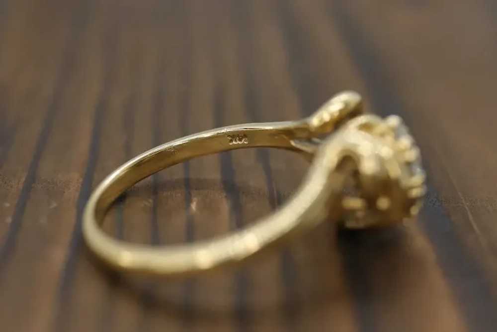 Diamond Cluster Ring. 14k yellow gold Engagement … - image 6