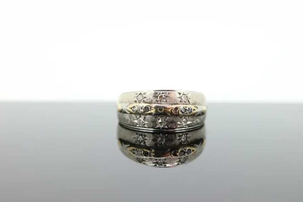 Antique DIAMOND Star bezel set ring. 14k Multi-Co… - image 2