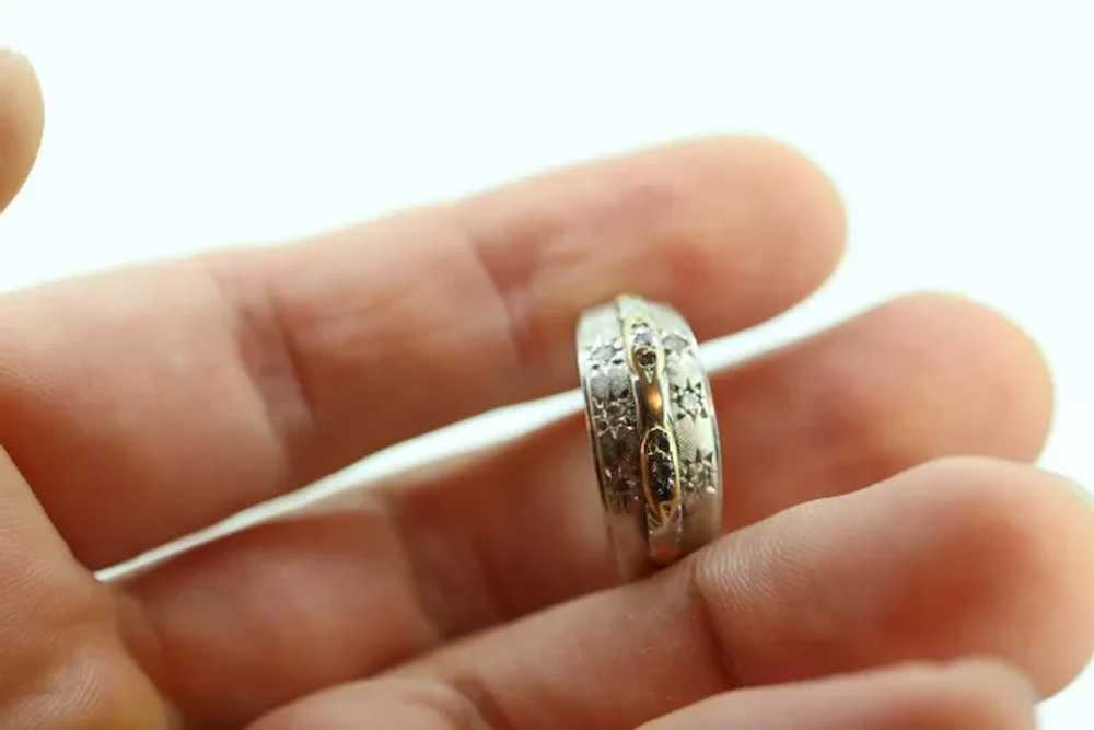 Antique DIAMOND Star bezel set ring. 14k Multi-Co… - image 4