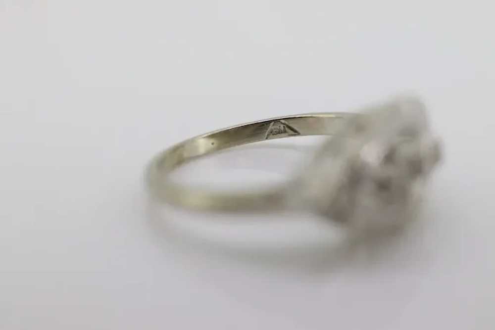 Marquise Signet Ring. Vintage 10k Tiny Diamond wh… - image 3