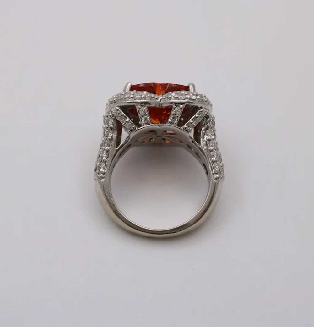 Mandarin Garnet and Diamond Heart-Shaped 14K Gold… - image 8